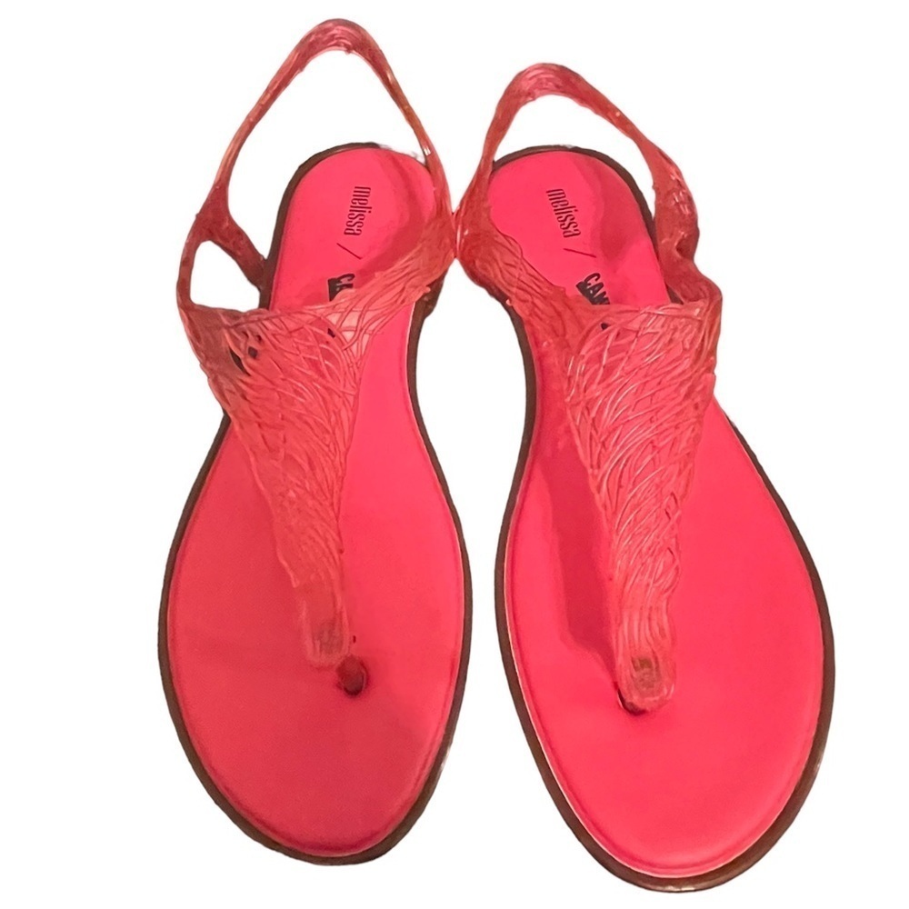Melissa x Campana Pink Thong Summer Flow Sandal sz 9M NIB